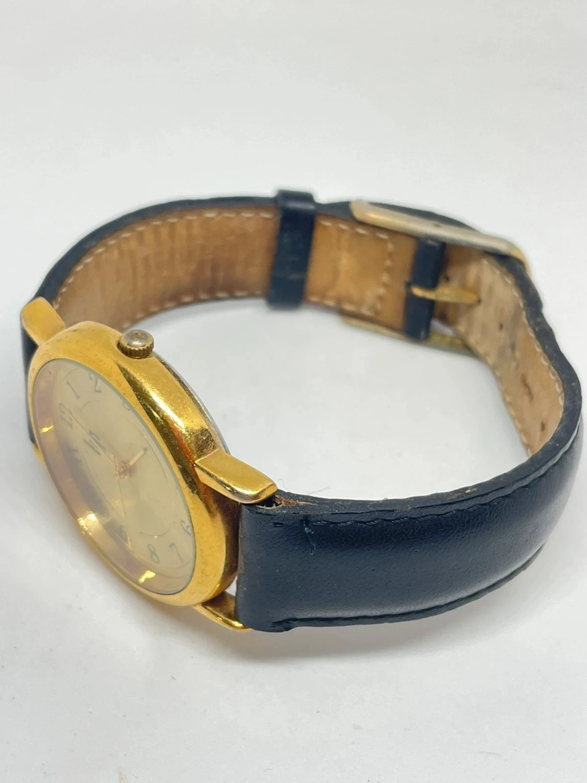 Reloj LIP vintage cuarzo dorado 33,6 mm – números arábigos, clásico francés 80/90 – photo 17